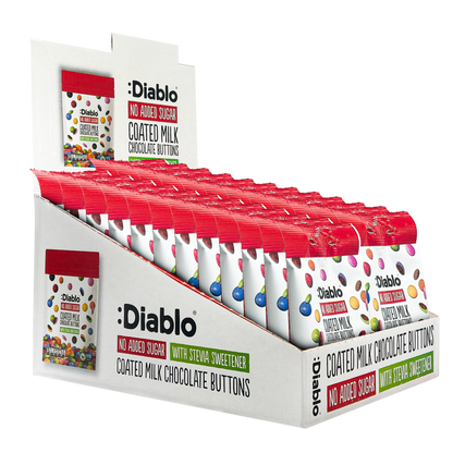No Added Sugar Coated Milk Chocolate Buttons (40g) Diablo Sugar Free