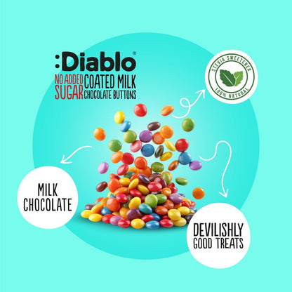 No Added Sugar Coated Milk Chocolate Buttons (40g) Diablo Sugar Free