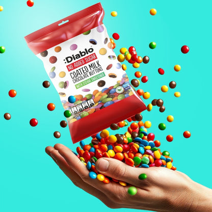 No Added Sugar Coated Milk Chocolate Buttons (40g) Diablo Sugar Free