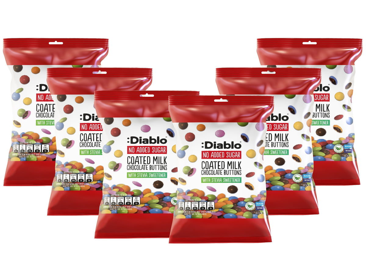 No Added Sugar Coated Milk Chocolate Buttons (40g) Diablo Sugar Free