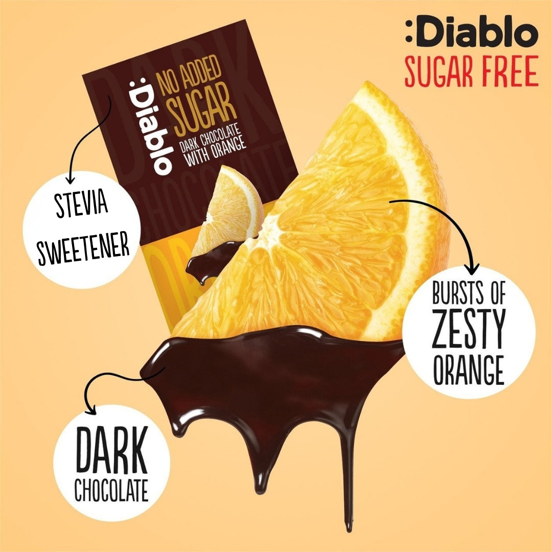 No Added Sugar Dark Chocolate with Orange Diablo Sugar Free