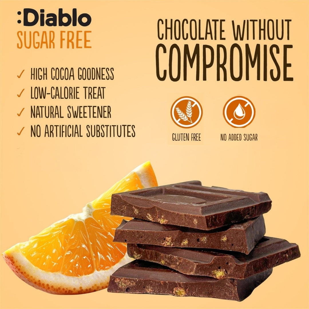 No Added Sugar Dark Chocolate with Orange Diablo Sugar Free