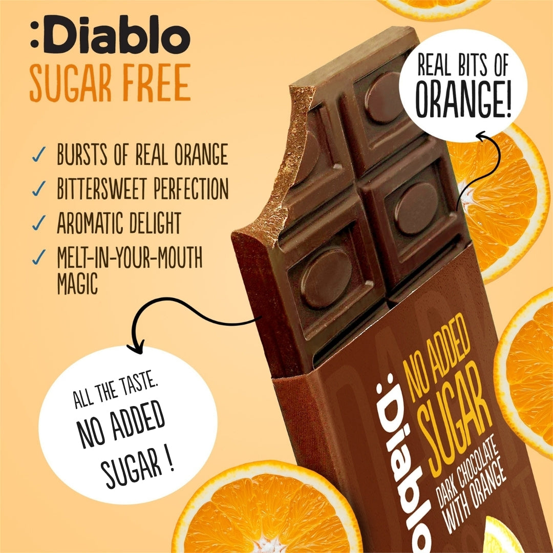 No Added Sugar Dark Chocolate with Orange Diablo Sugar Free