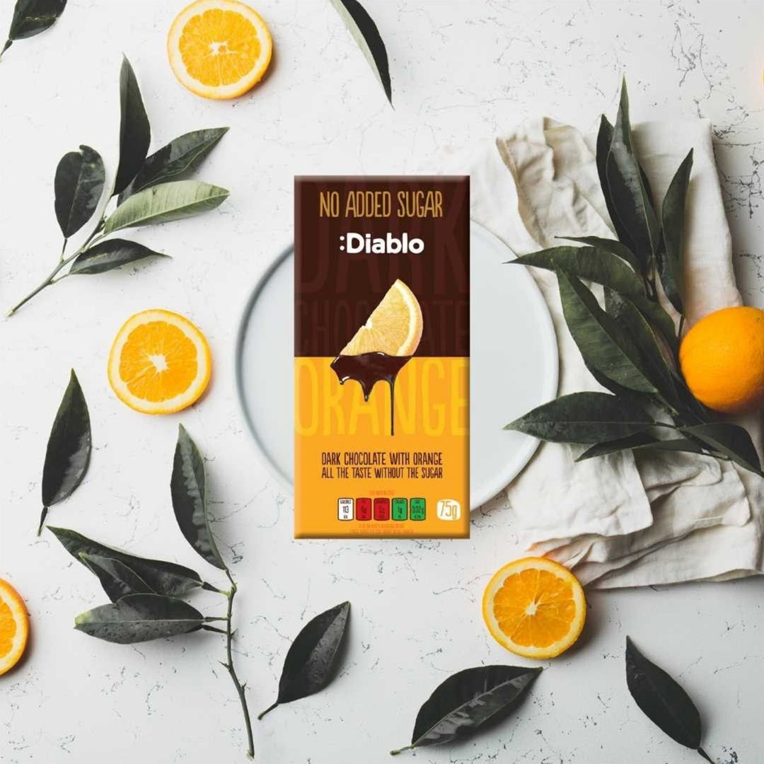 No Added Sugar Dark Chocolate with Orange Diablo Sugar Free