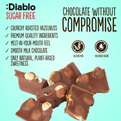 Diablo Stevia Milk Chocolate with Hazelnuts (75g) Diablo Sugar Free