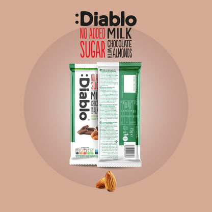 Milk Chocolate with Almonds with Stevia (75g) Diablo Sugar Free