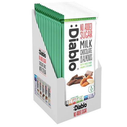 Milk Chocolate with Almonds with Stevia (75g) Diablo Sugar Free