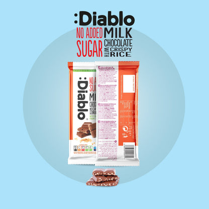 Milk Chocolate with Crispy Rice with Stevia (75g) Diablo Sugar Free
