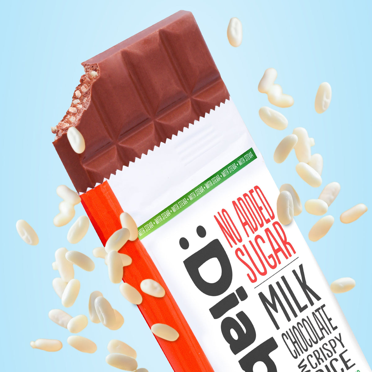 Milk Chocolate with Crispy Rice with Stevia (75g) Diablo Sugar Free