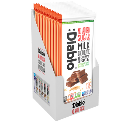 Milk Chocolate with Crispy Rice with Stevia (75g) Diablo Sugar Free