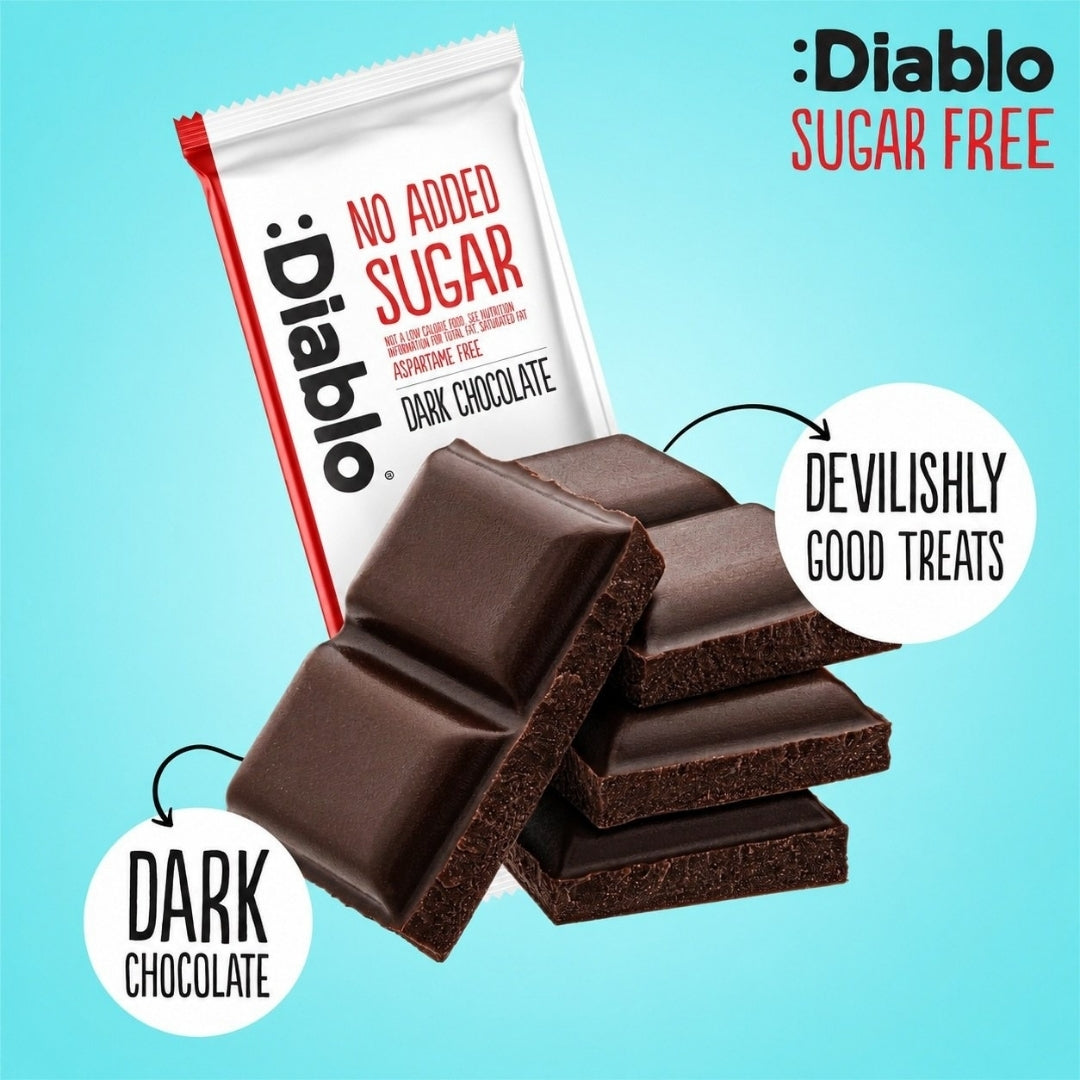 No Added Sugar Dark Chocolate Bar Maltitol (85g) Diablo Sugar Free