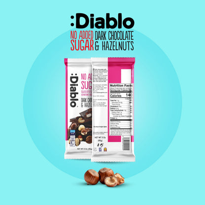 No Added Sugar Dark Chocolate with Hazelnuts Maltitol  (85g) Diablo Sugar Free