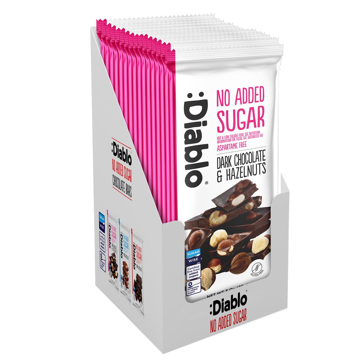 No Added Sugar Dark Chocolate with Hazelnuts Maltitol  (85g) Diablo Sugar Free