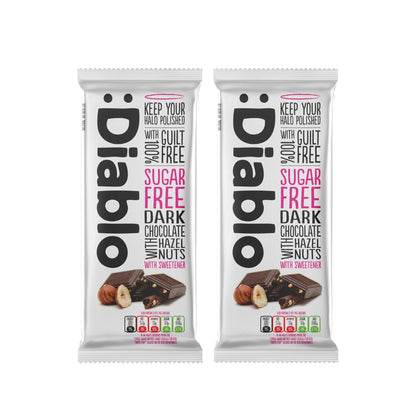 No Added Sugar Dark Chocolate with Hazelnuts Maltitol  (85g) Diablo Sugar Free