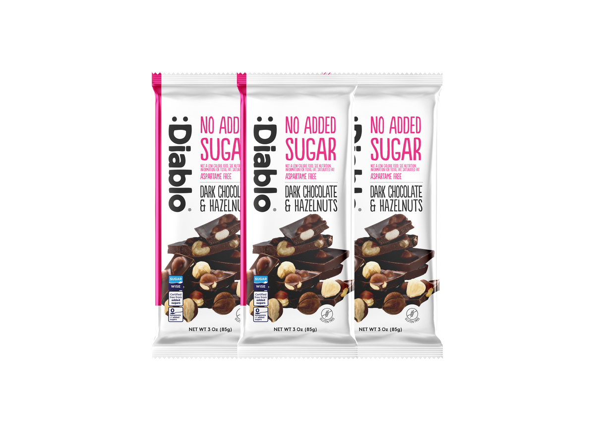 No Added Sugar Dark Chocolate with Hazelnuts Maltitol  (85g) Diablo Sugar Free
