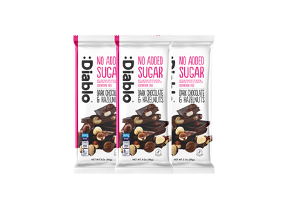 No Added Sugar Dark Chocolate with Hazelnuts Maltitol  (85g) Diablo Sugar Free