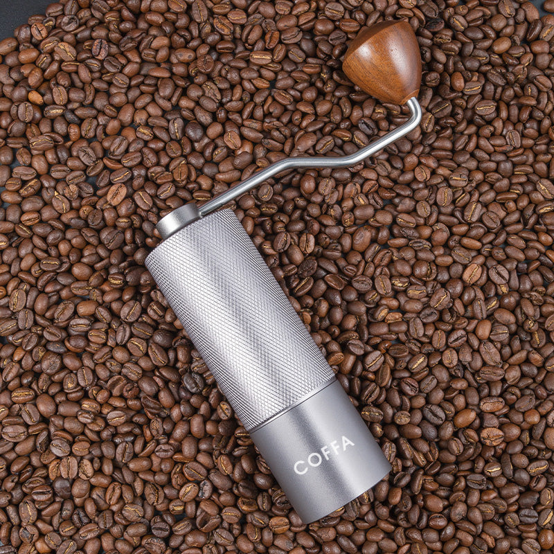 COFFA Manual Coffee Grinder Stainless Steel Burr Adjustable Hand Crank Portable