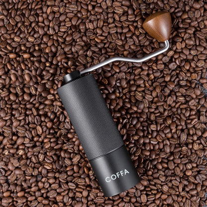 COFFA Manual Coffee Grinder Stainless Steel Burr Adjustable Hand Crank Portable