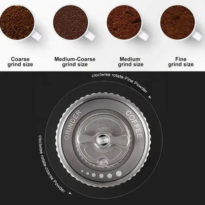 COFFA Manual Coffee Grinder Stainless Steel Burr Adjustable Hand Crank Portable