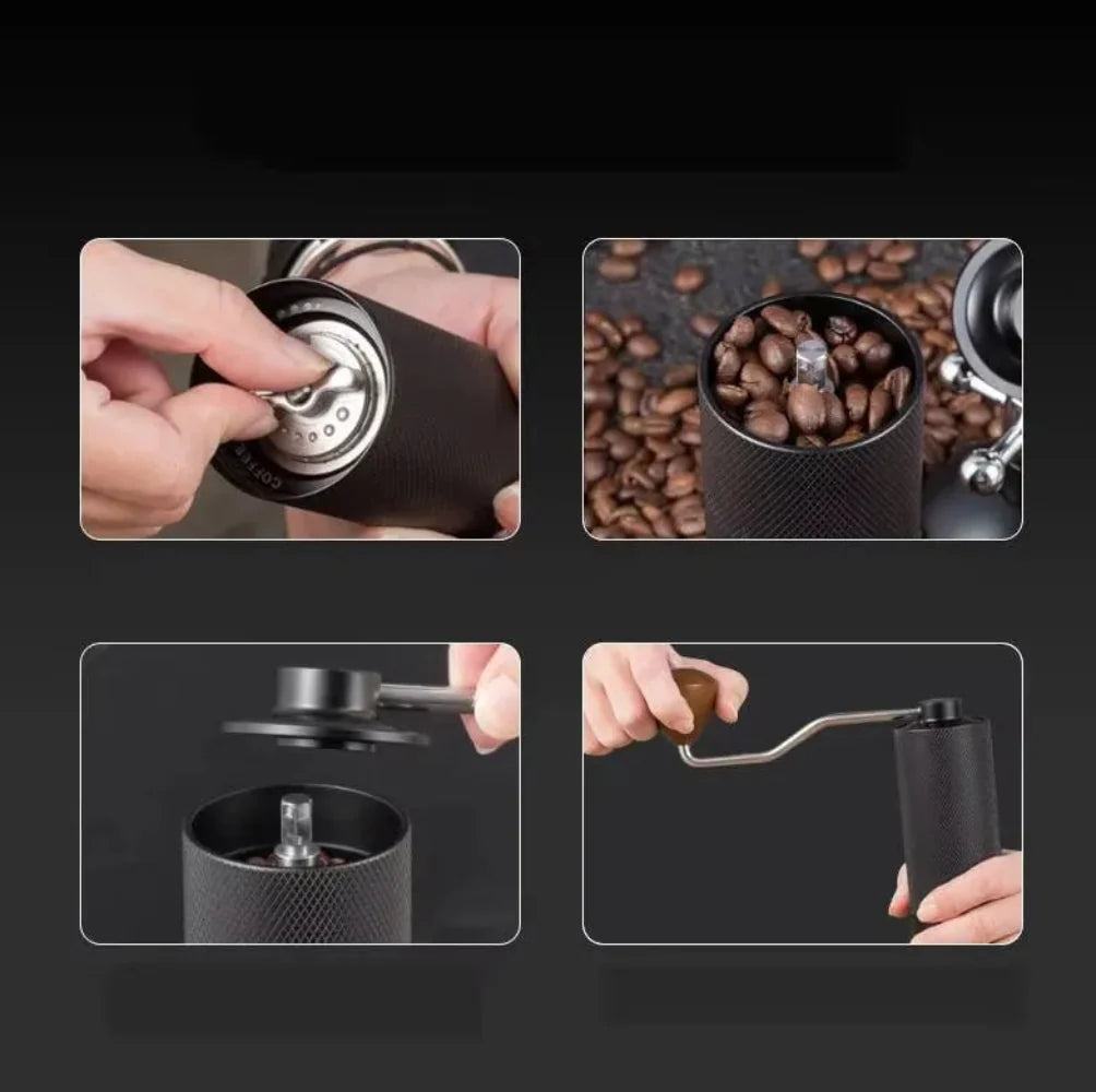 COFFA Manual Coffee Grinder Stainless Steel Burr Adjustable Hand Crank Portable