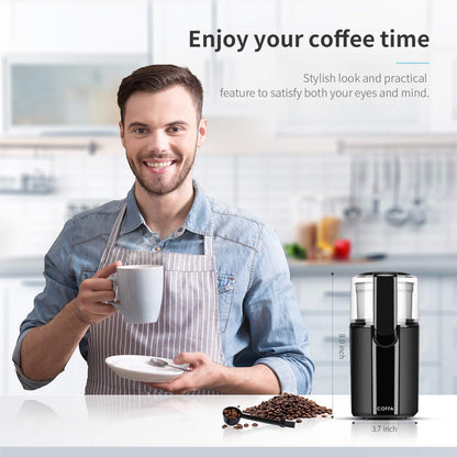 Electric Coffee Grinder 200W 70g with 2 Stainless Steel Bowls Wet & Dry COFFA