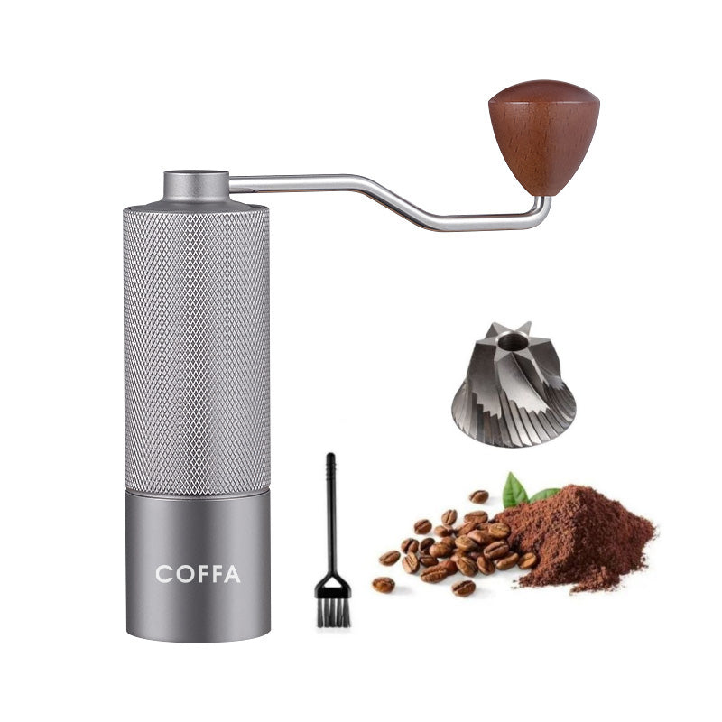 COFFA Manual Coffee Grinder Stainless Steel Burr Adjustable Hand Crank Portable