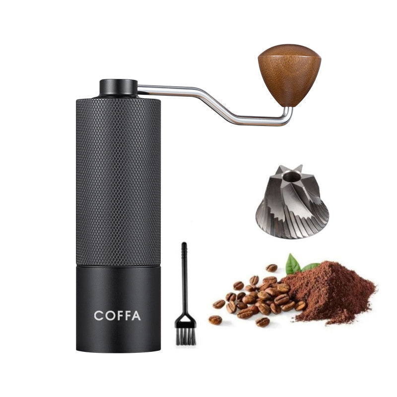 COFFA Manual Coffee Grinder Stainless Steel Burr Adjustable Hand Crank Portable