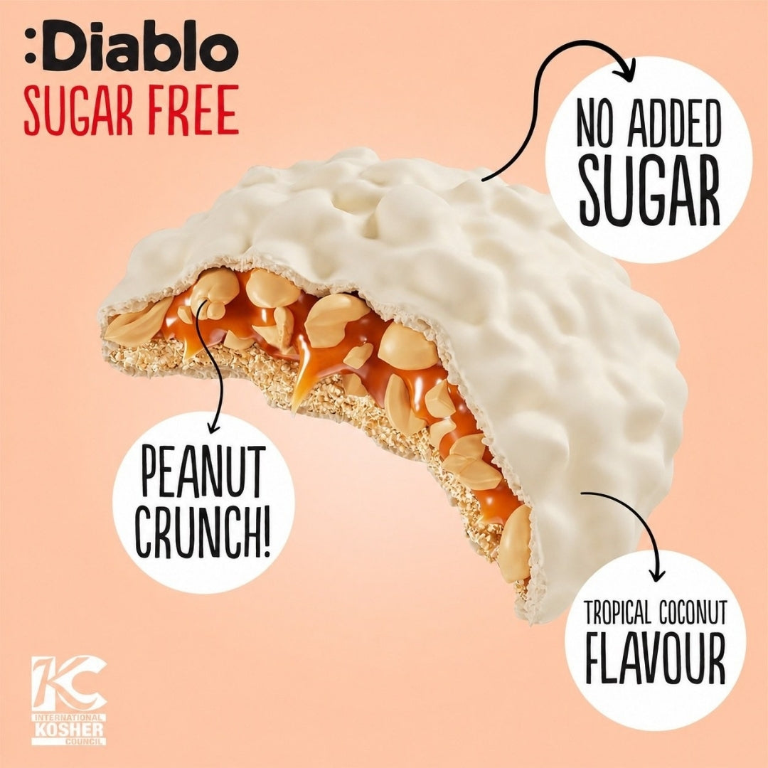Coconut Cookies with Caramel and Peanuts (100g) Diablo Sugar Free