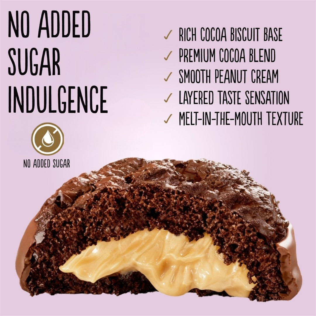 Cocoa Cookies with Peanut Filling and Half Coated Milk Chocolate (110g) Diablo Sugar Free