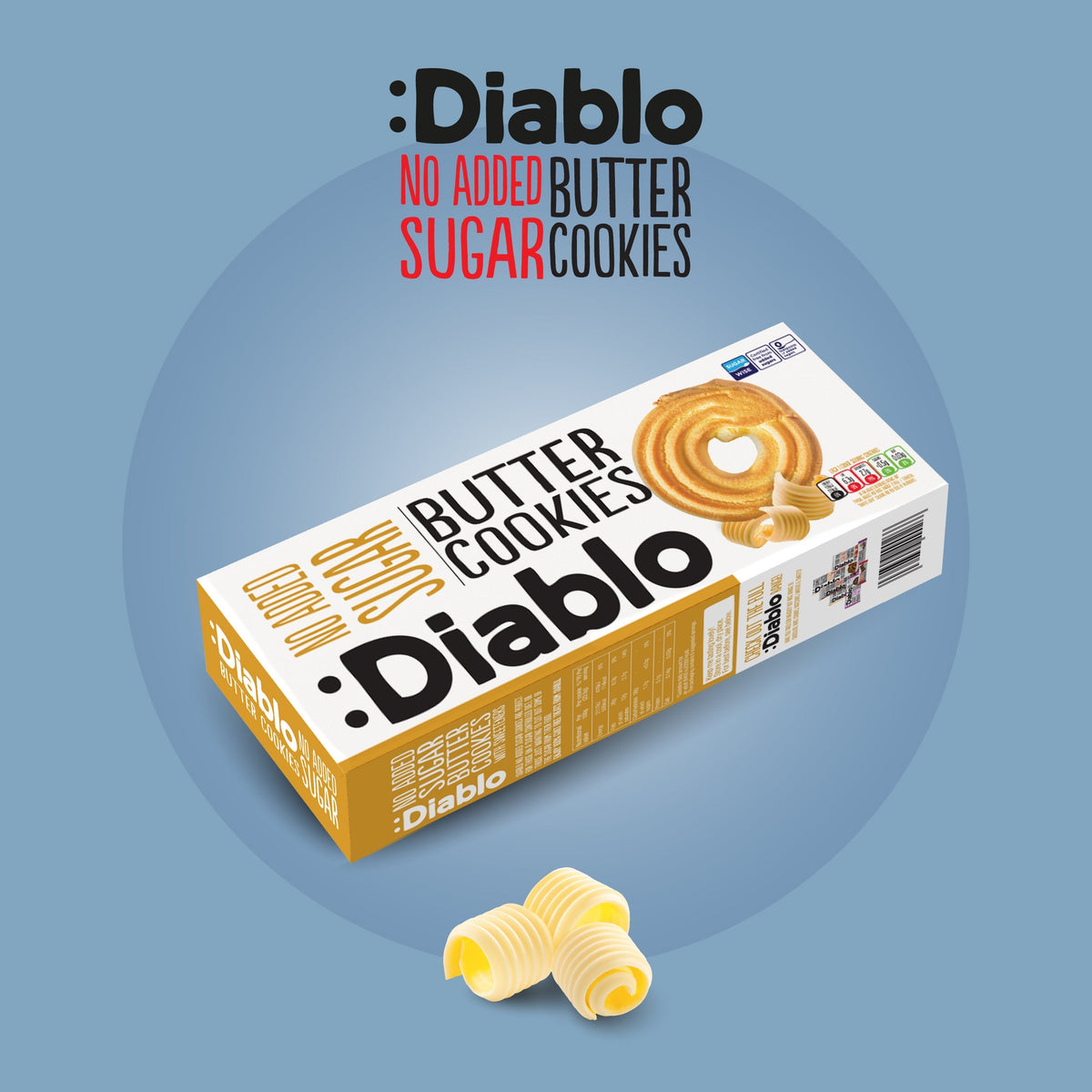No Added Sugar Butter Cookies (135g) Diablo Sugar Free