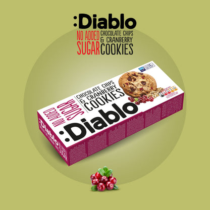 No Added Sugar Chocolate Chip & Cranberry Cookies (135g) Diablo Sugar Free