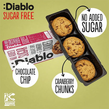 No Added Sugar Chocolate Chip & Cranberry Cookies (135g) Diablo Sugar Free