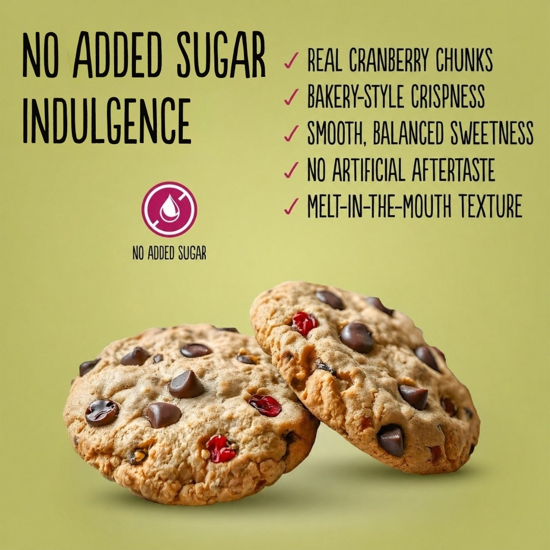 No Added Sugar Chocolate Chip & Cranberry Cookies (135g) Diablo Sugar Free