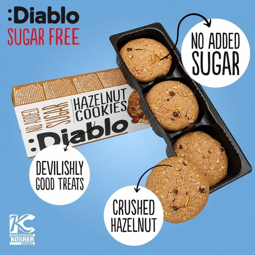 No Added Sugar Hazelnut Cookies (135g) Diablo Sugar Free