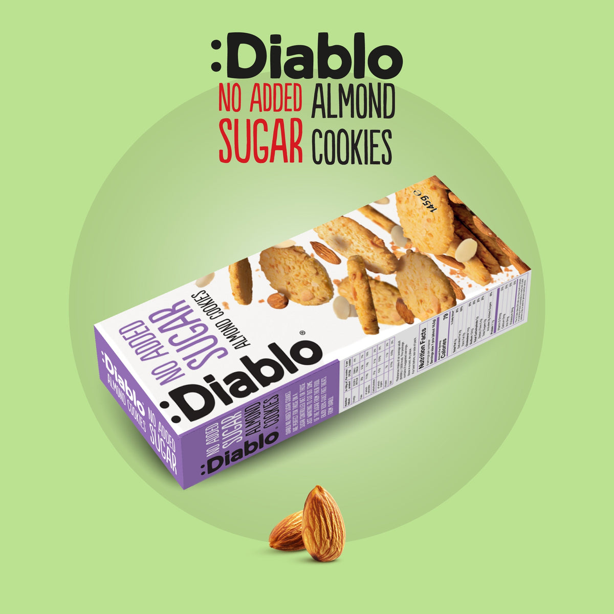 No Added Sugar Almond Cookies (145g) Diablo Sugar Free