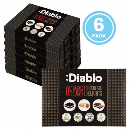 Delight No Added Sugar Chocolate Box Noir, Hazelnut, Forrest Fruit  (12 pieces, 115g) Diablo Sugar Free