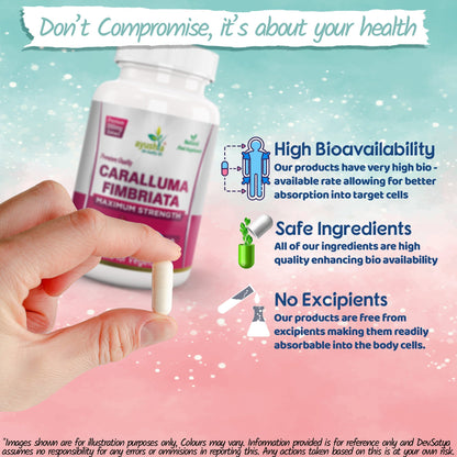 Ayushya Caralluma Fimbriata Capsules (Famine Food) Appetite Balance Support - Vegan, Gluten Free, Non-GMO, 60 Capsules