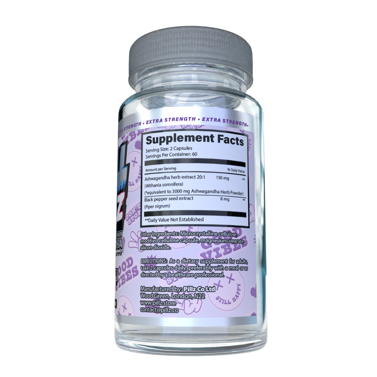 ChillPillz™ - Ashwagandha Extra Strength – 3000mg Root Extract with Black Pepper PILLZ CO.