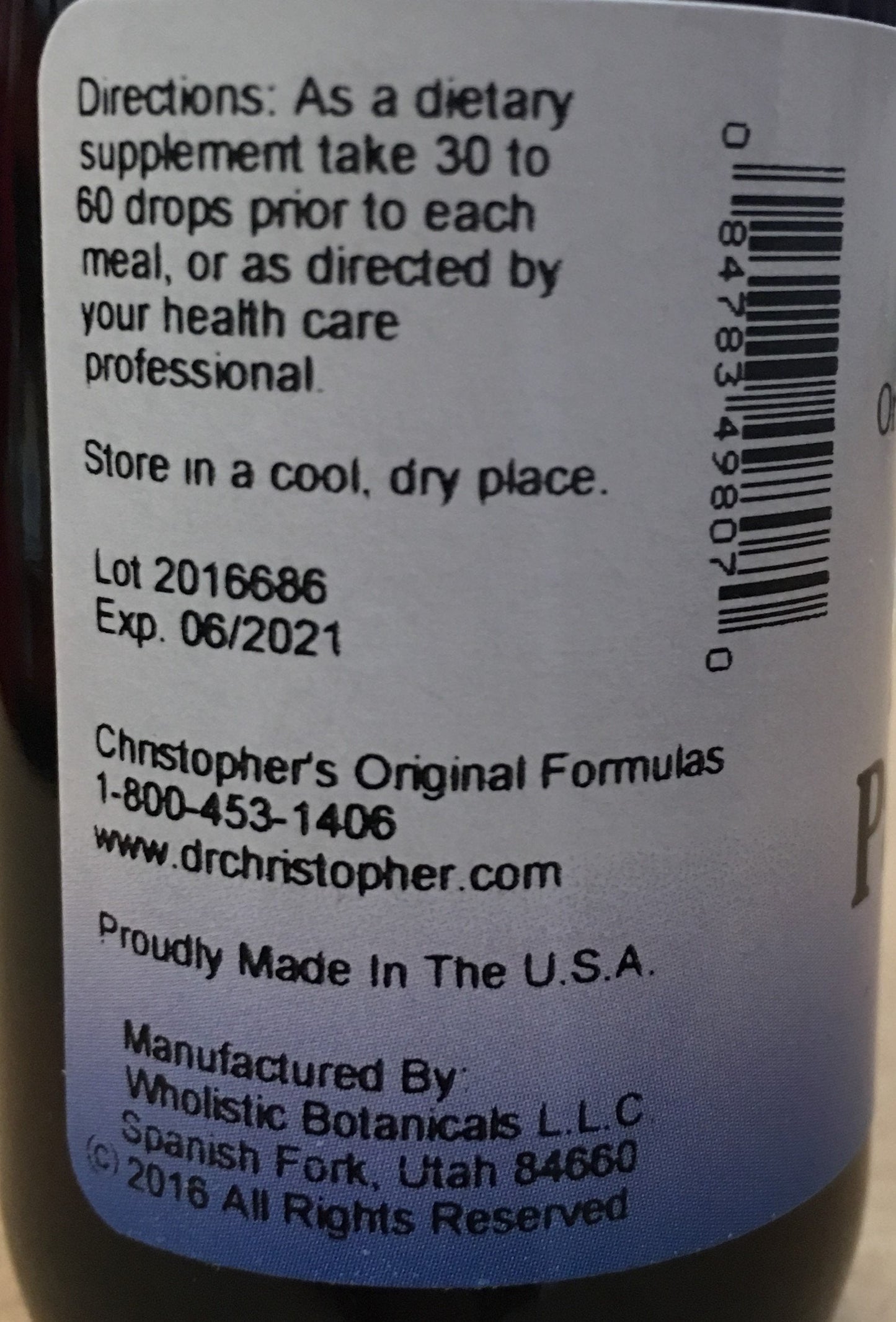 Christopher's Pancreas Formula Extract 2 fl oz (59 ml) | Digestive & Pancreas Health