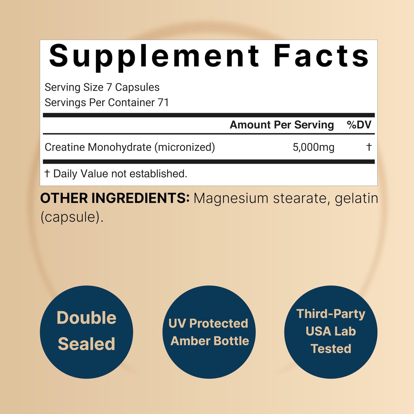NatureBell Creatine Monohydrate Capsules – 5,000mg per Serving, 500 Count | Unflavored Micronized