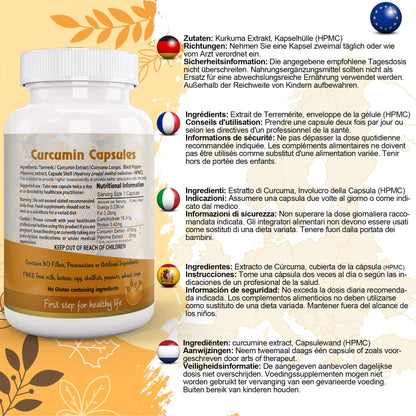Aushadh Tumeric Curcumin with Black Pepper Capsules (Haldi) Joint Comfort & Antioxidant Support - Vegan, Gluten Free, Non-GMO, 60 Capsules