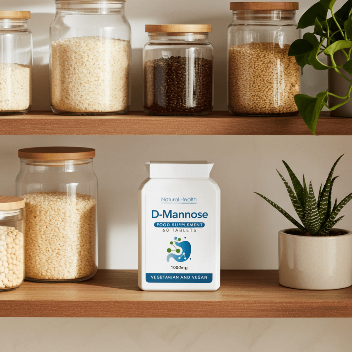 Pure D-Mannose 1000mg | 60 Chewable Tablets (Capsules Alternative) | 2-Month Supply | Made in the UK Natural Health World UK