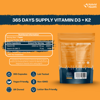 Vitamin D3 + K2 Hybrid Health
