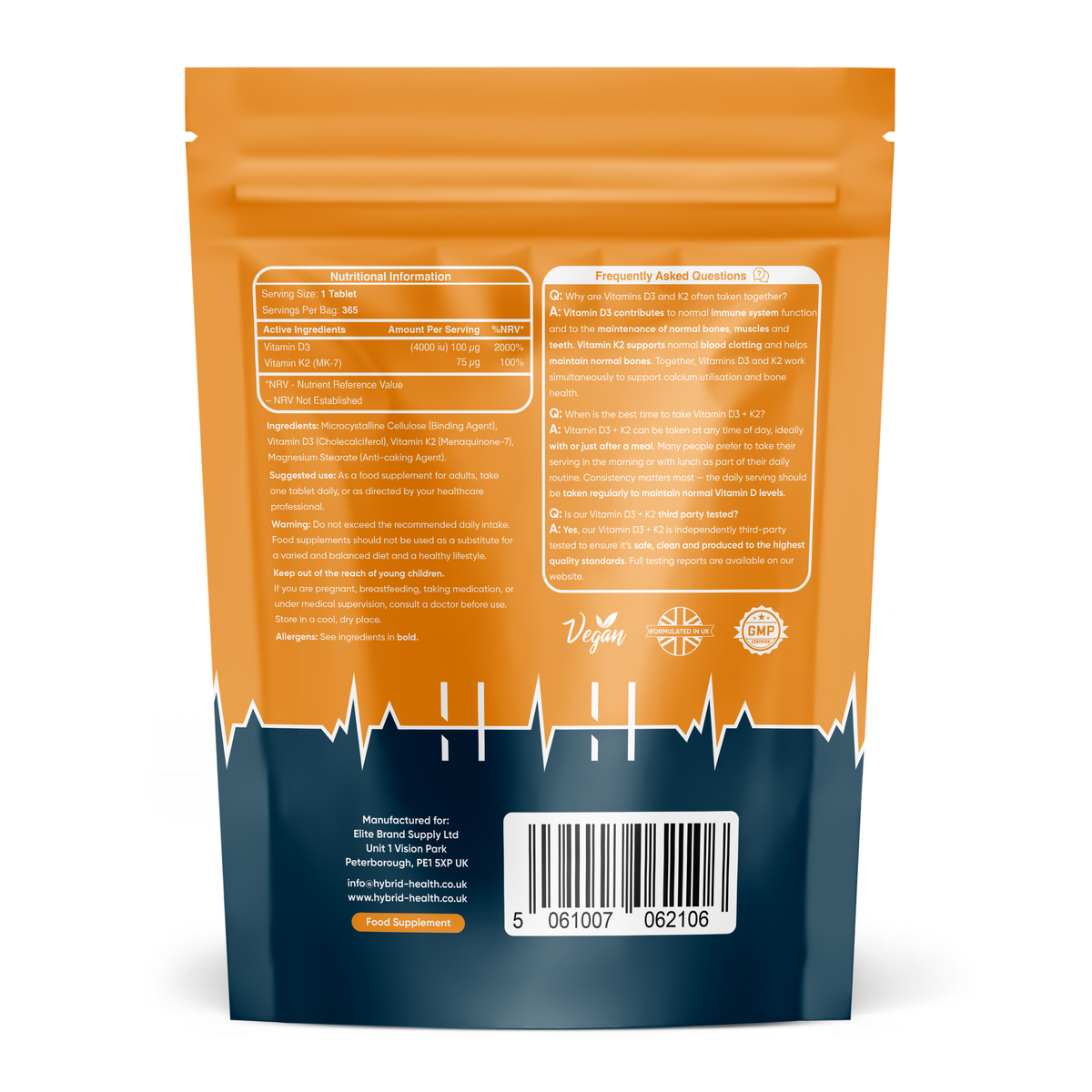 Vitamin D3 + K2 Hybrid Health