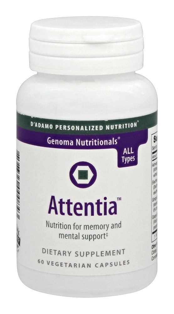 D'Adamo Personalized Nutrition Attentia, 60 Count | Brain Health Supplement