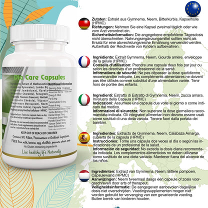Ayushya Dia Care Capsules (Glucose Care Blend) Glucose Wellness Support - Vegan, Gluten Free, Non-GMO, 60 Capsules