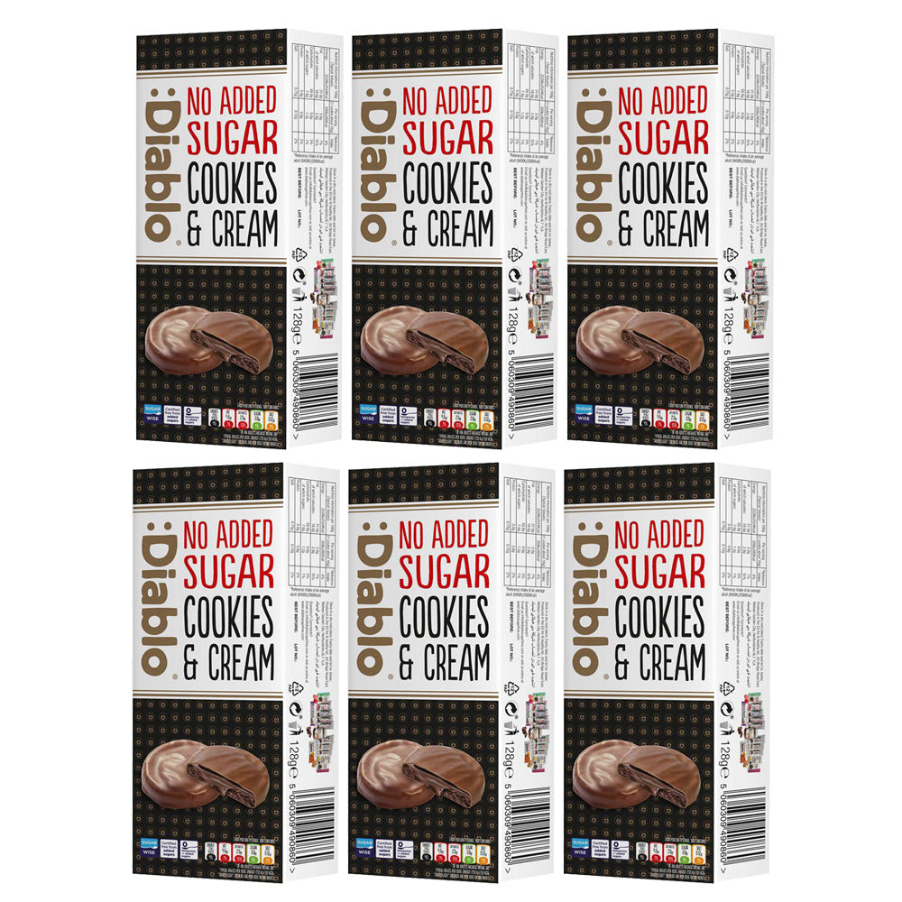 Dark Chocolate Cookies & Cream (128g) Diablo Sugar Free
