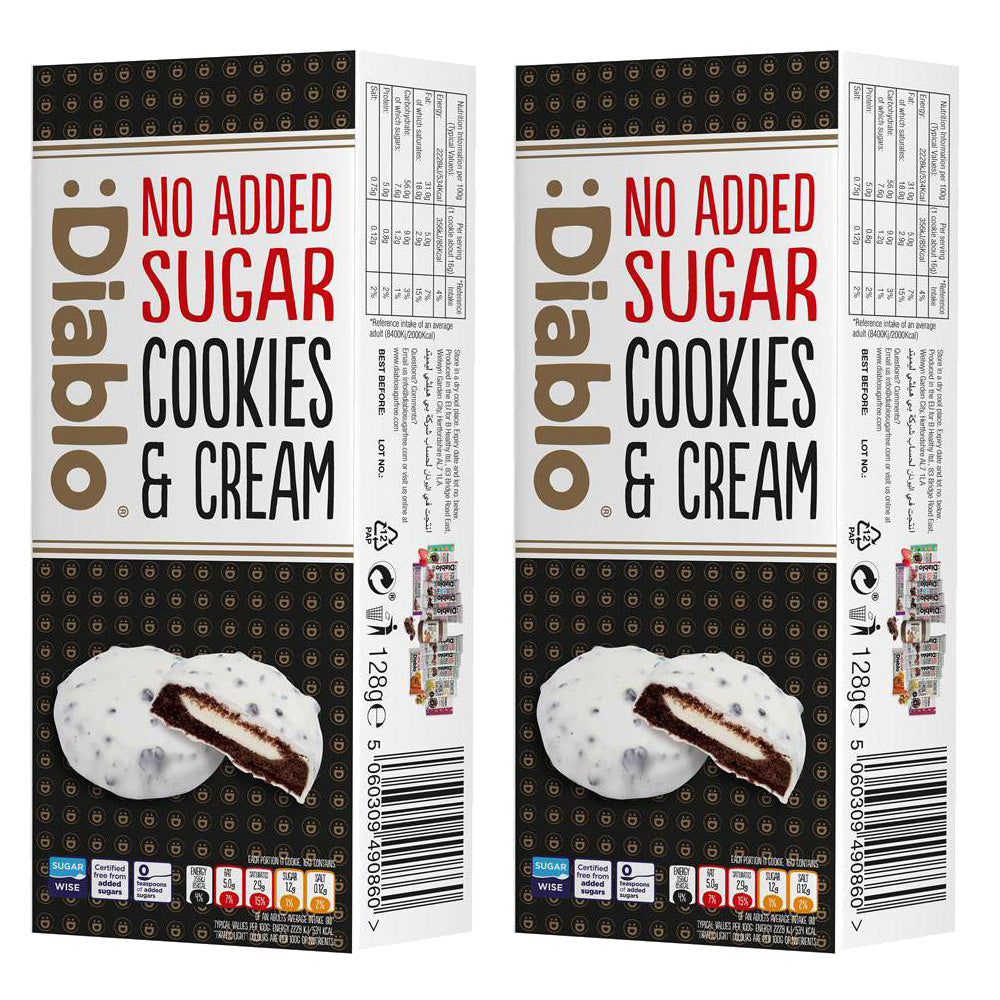 White Chocolate Cookies & Cream (128g) Diablo Sugar Free