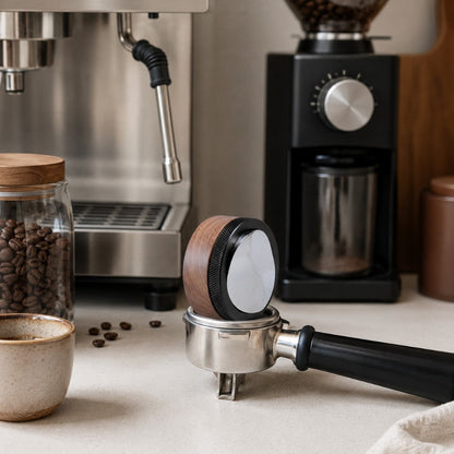 Walnut Adjustable Espresso Distribution Tool – 51/54/58mm KNOCDIC®