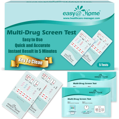 Easy@Home 5-Pack Urine Drug Test Kit - 10 Metabolites, Instant Results